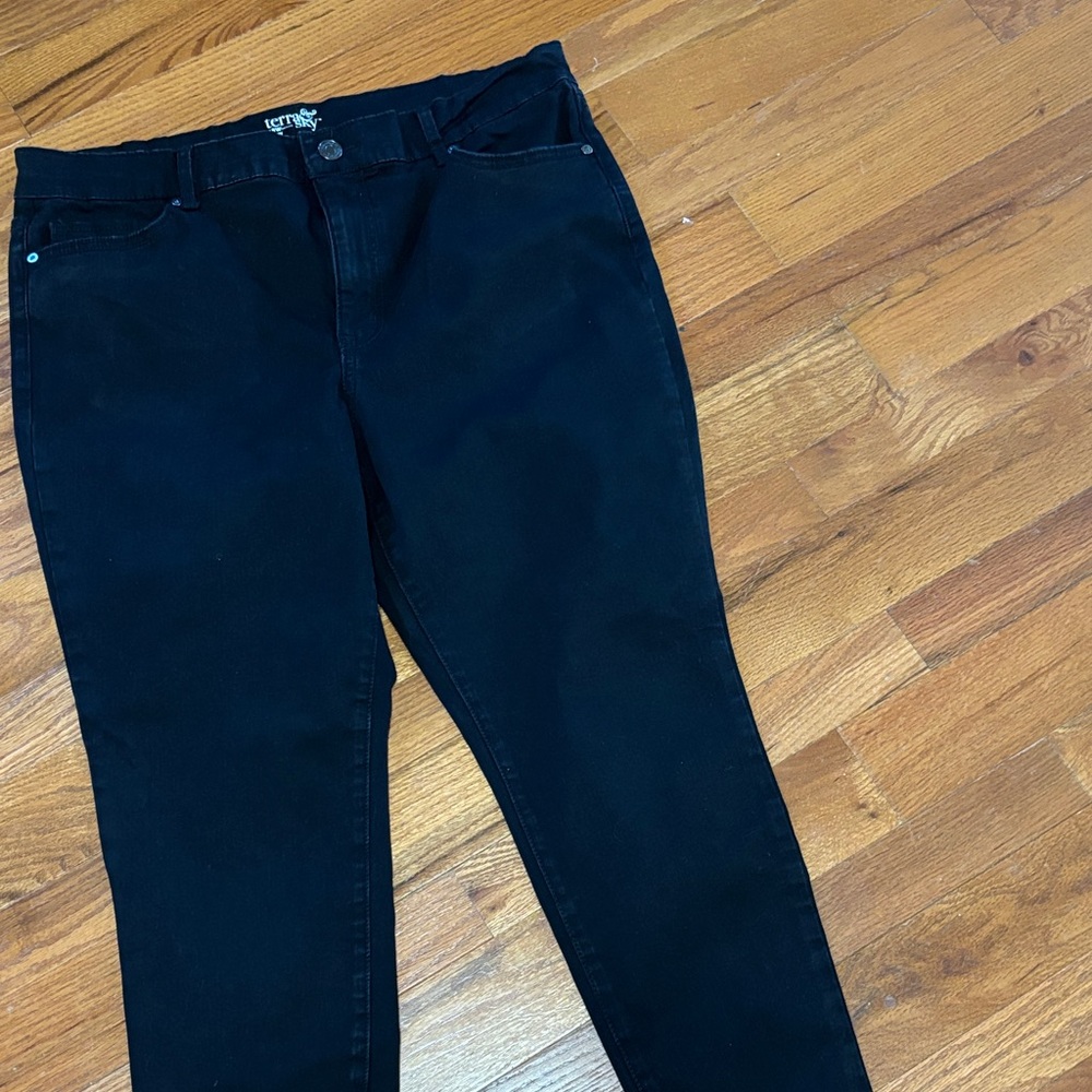 Terra & Sky Women's Jet Black Skinny Jeans